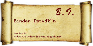 Binder István névjegykártya