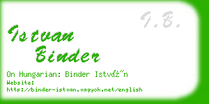 istvan binder business card